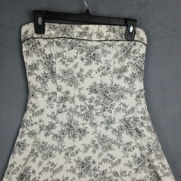 Just Choon Strapless A Line Dress Women 5 White Floral Cotton Stretch Party Wear - Picture 2 of 9